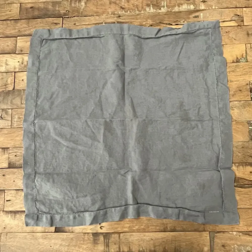 Pottery Barn 100% Linen Hemstitch Napkin Set of 2 Gray 20 in x 20 in